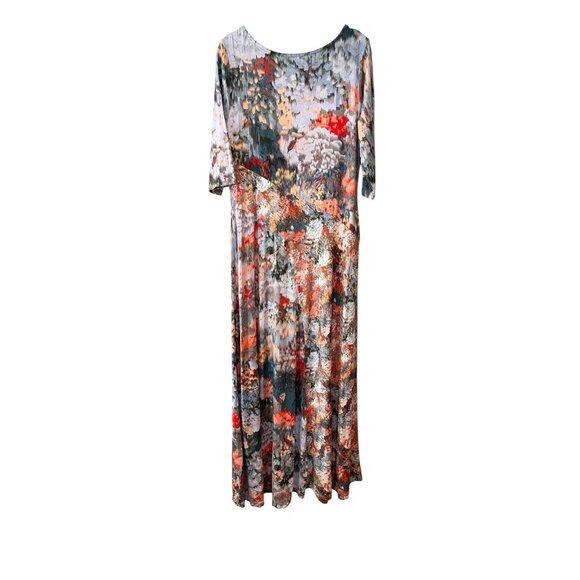 Soft‎ Surroundings Nanette Dress Floral Multicolor Maxi Dress Jersey Stretch M - Picture 2 of 6